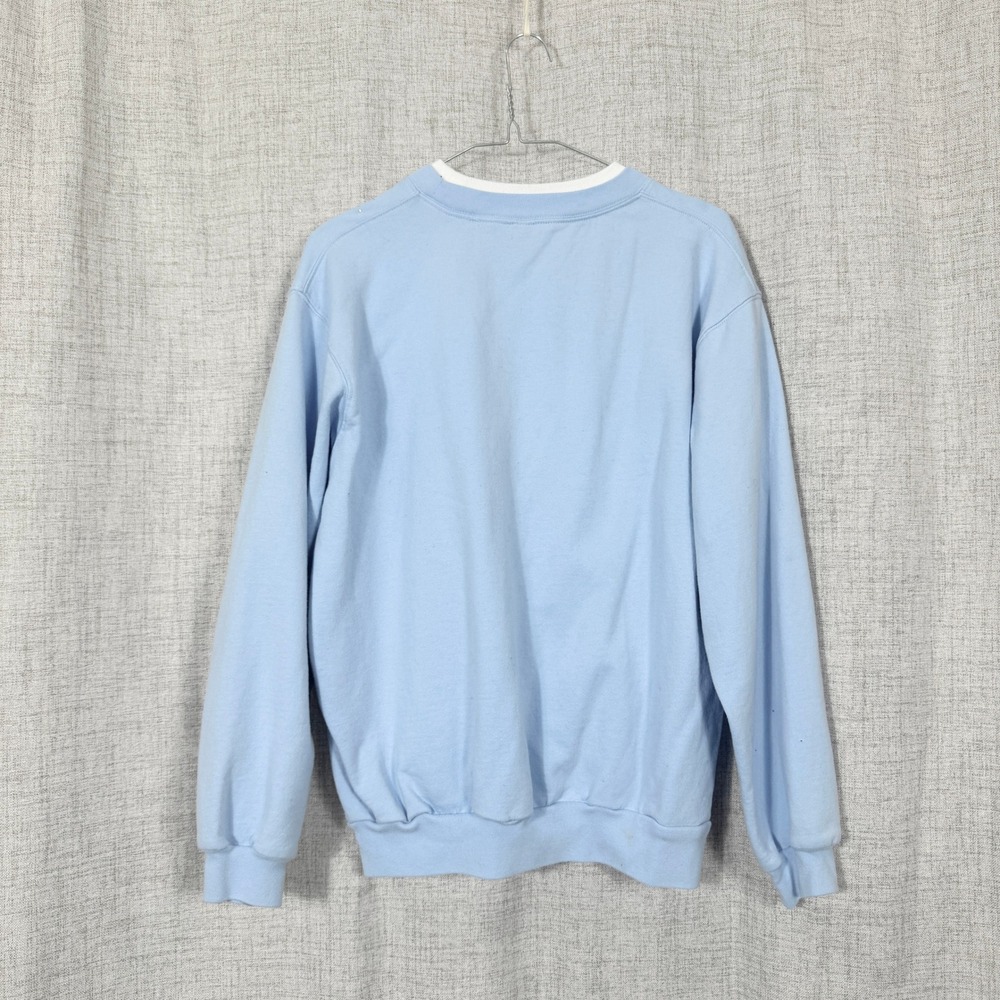 Morning Sun Snowman Sweatshirt Sz L Light Blue Snowman Christmas Winter Holiday - Picture 7 of 7